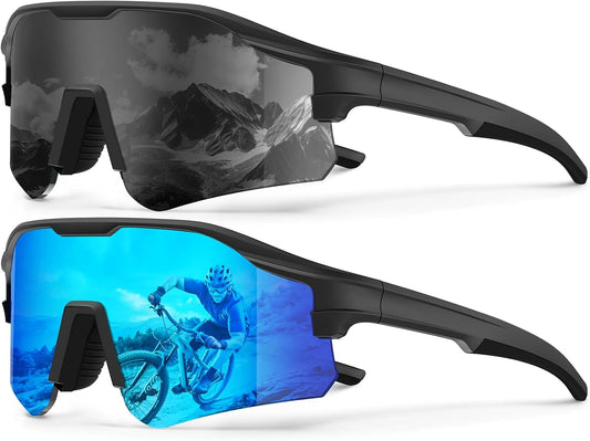 KALIYADI Mens-Sunglasses Polarized Cycling-Sunglasses: Men Women Sports Sun Glasses UV400 Protection for Running