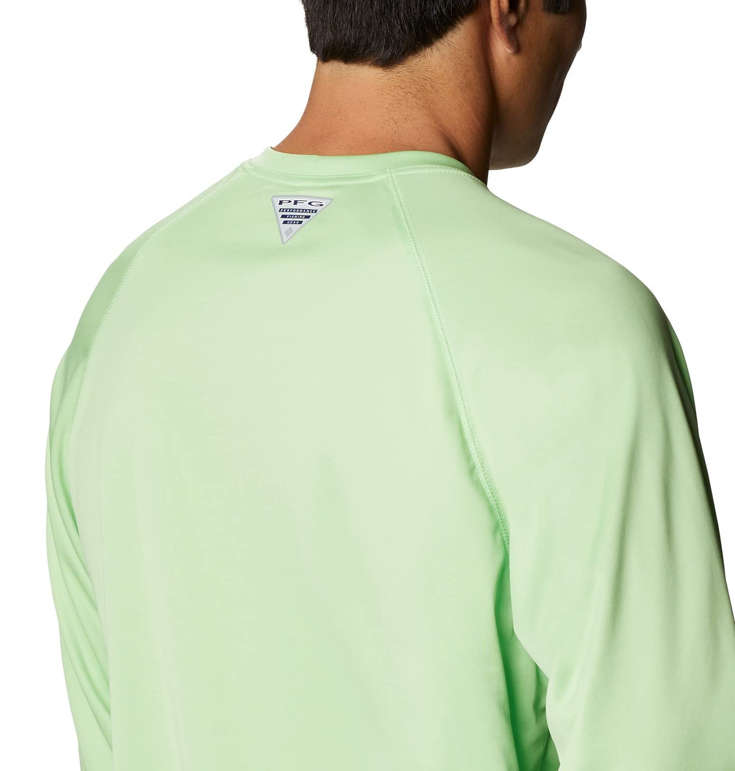 Columbia Men’s PFG Terminal Tackle Long Sleeve Shirt, Sun Protection, Lime Glow/White Logo, X-Small