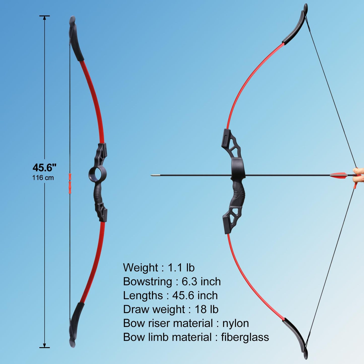 45" Kid Bow and Arrows Sets for Kids 8-12 & Youths & Teen. Archery Set for Kids & Adlut Beginner. Toy Recurve Bow and Arrow Set Left & Right Hands Outdoor Sports for Backyard Games & Training