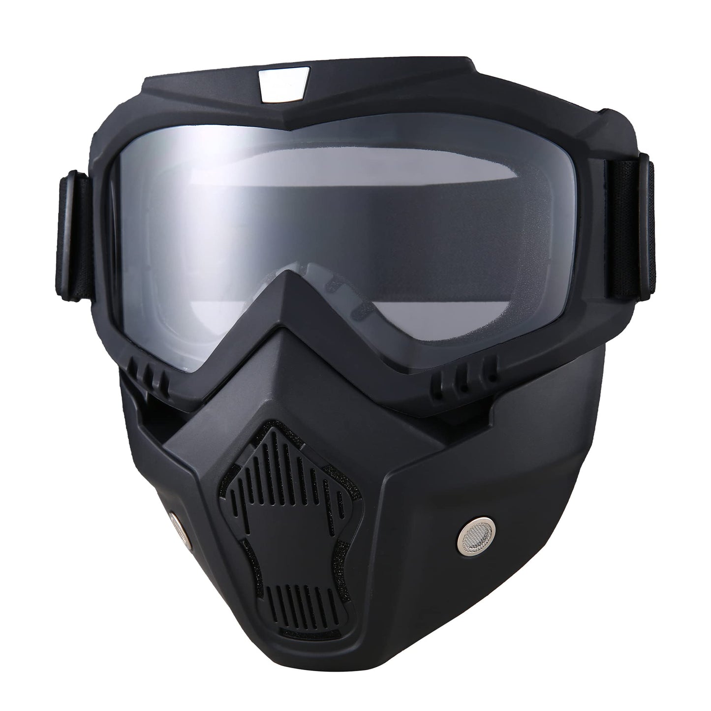 Motorcycle Goggles Dirt Bike ATV Motocross Anti-UV Adjustable Riding Offroad Protective Combat Tactical Clear Glasseswith Removable Face Mask Men Women