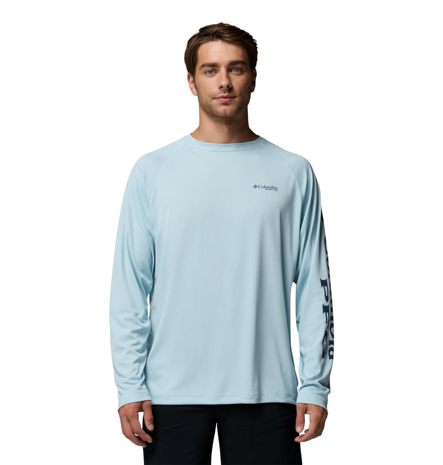 Columbia Men's PFG Terminal Tackle Long Sleeve Fishing Shirt, Marine Light/Nocturnal Logo, 3X Tall