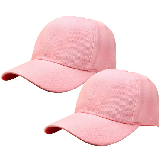 Falari Baseball Cap Adjustable Size for Running Workouts and Outdoor Activities All Seasons (2pk Pink & Pink)
