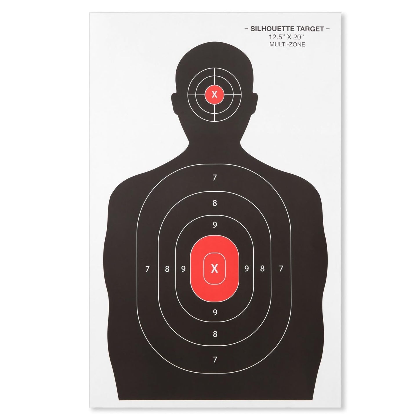 Juvale 50 Pack Paper Shooting Targets for Range, Bulk for Hunting, Silhouette with Red Bullseye (14x22 in) - Targets for Shooting Range