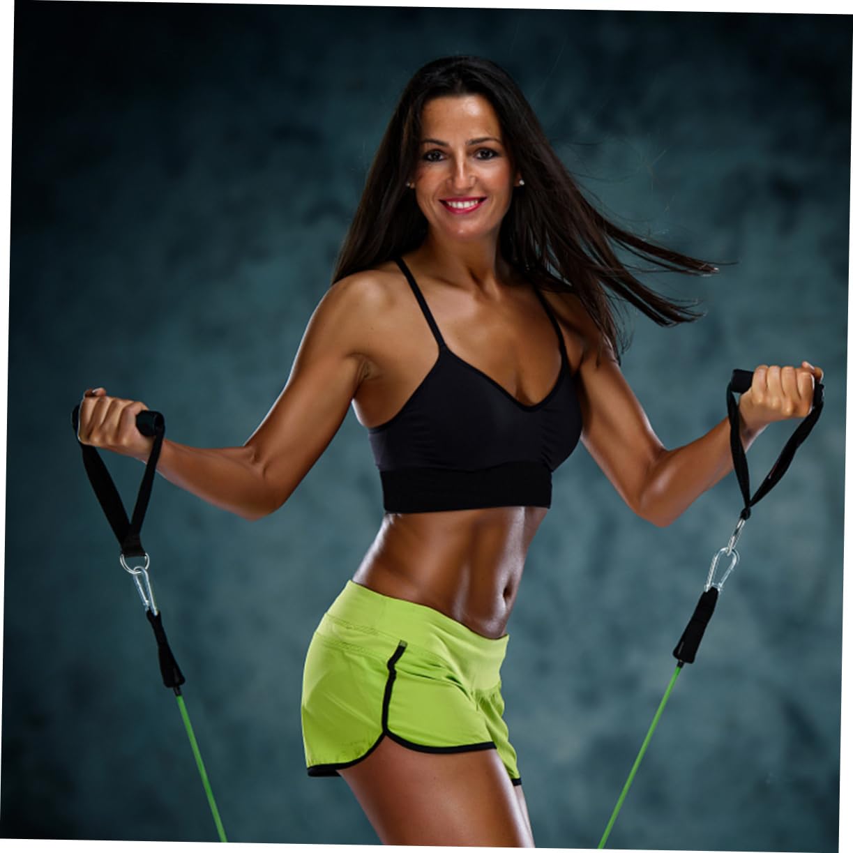 Garneck 4pcs Resistance Band with Handles Plastic D Ring Exercise Strap Foam Handle Band Fitness Equipment for Home Gym Overhead Strength Training Stretching Black