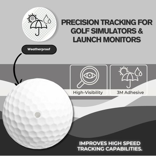 Golf Club & Golf Ball, White Reflective Dot Stickers, 3M Weatherproof Decals for Enhanced High Speed Camera Detection and Simulators, 1/4 Inch Size, Pack of 546