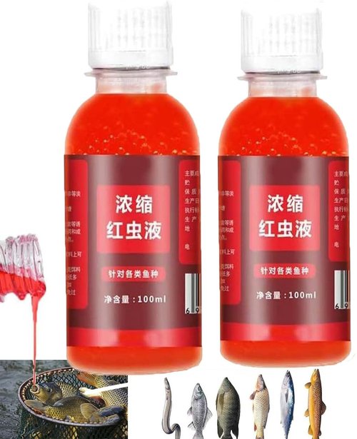 NGPCLYINYI 2PCS Red 40 Fishing Liquid, Red Ink Fishing,Fishing Bait,Red Fish attractants, Fishing Liquid Bait, Bait Fish Additive,Fish Lure Attraction Enhancer for Trout, Cod, Carp, Bass(100ml*2)