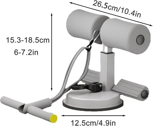 Ab Training Auxiliary Device, Adjustable Sit up Exercise Equipment for Home, Abdominal Muscles Full Body Training for Girl and Men, with Suction Cup and Resistance Band (Basic-Black)
