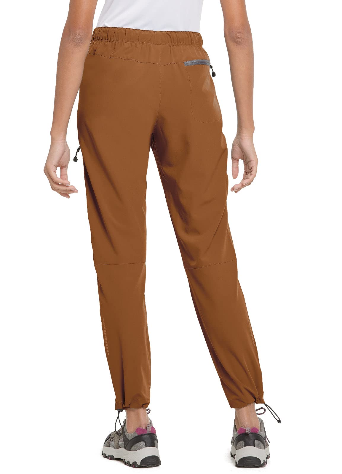 baleaf Women's Hiking Pants Quick Dry Water Resistant Lightweight Joggers Pant for All Seasons Elastic Waist Caramel Size S