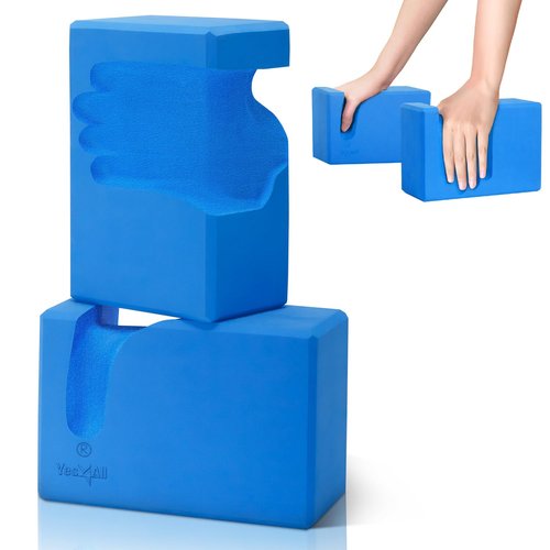 Yes4All Yoga Blocks 2 Pack Push Up Blocks Accessories, Comfort Wrist Support Equipment for Women Men Beginners, EVA Foam Brick for Grip Strength Balance Fitness and Exercise