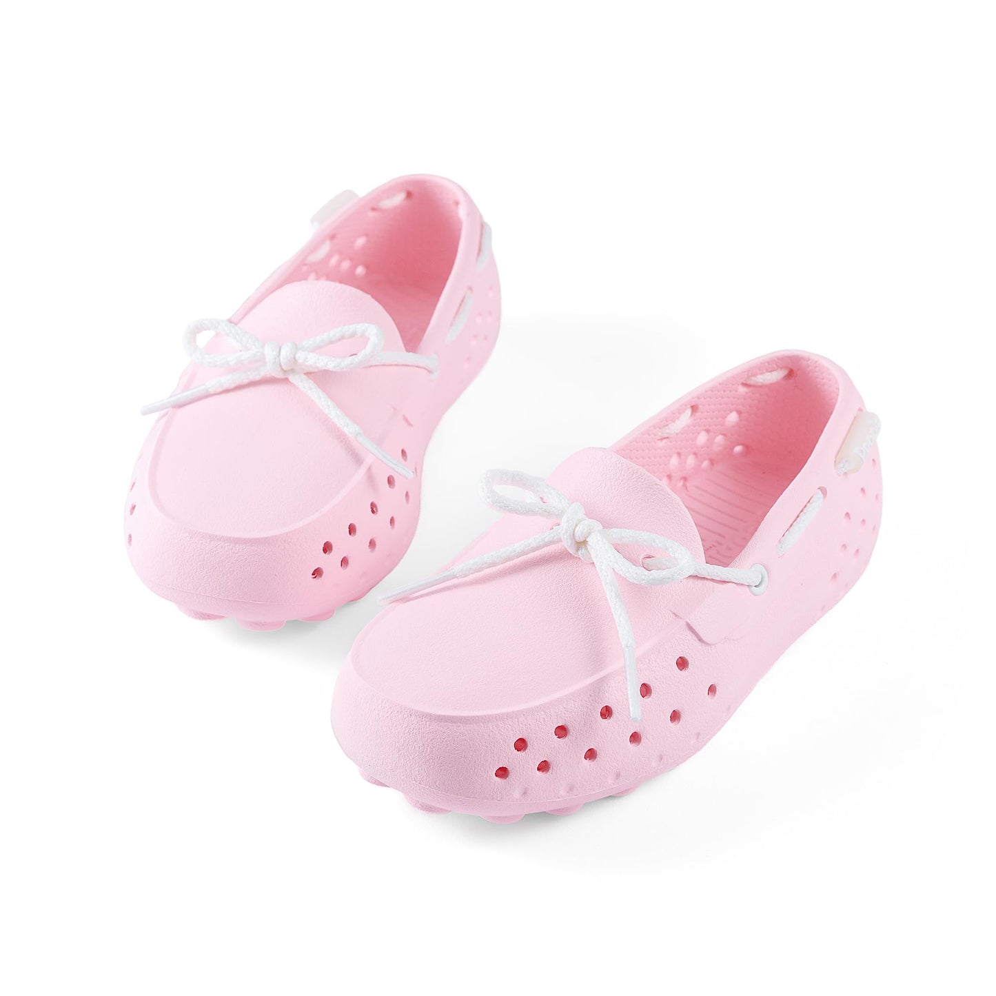 People Footwear Senna Kids - Waterproof Slip-On Rubber Loafers, Lightweight Durable Boat Shoes for Boys & Girls, Non-Slip Water Shoes for Outdoors (Cutie Pink/Yeti White)