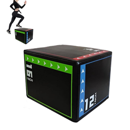 3 in 1 Plyometric Jump Box Fitness Exercise Stepper Jump Box for Home Gym Training (16INCH)