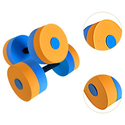 Colaxi Aquatic Exercise Dumbbells EVA Water Float Dumbbell Portable Swim Weights Pool Fitness Professional Water Aerobic Workouts, Orange Blue