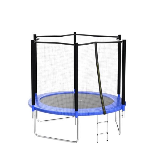 AOTOB 8 FT Trampoline Safety Enclosure Net Combo Bounce Jump for Kids Outdoor with Spring Pad Jump Mat & Ladder