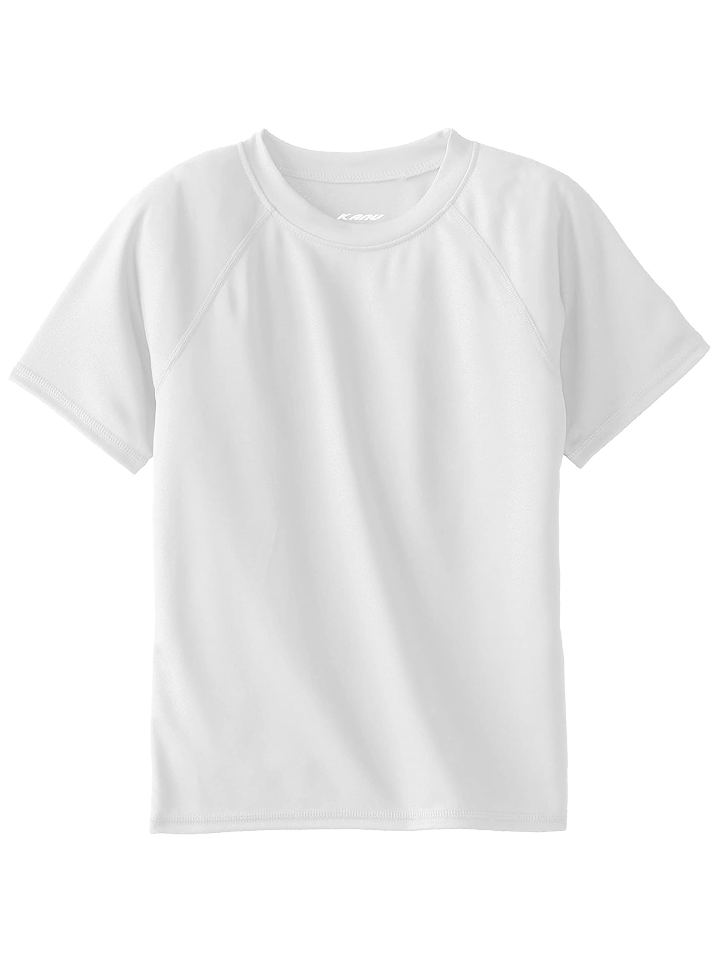 Kanu Surf Toddler Boys Short Sleeve UPF 50+ Rashguard Swim Shirt, Solid White, 4T