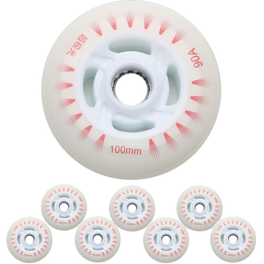 JCCHT Light Up Inline Skate Wheels 90mm, 100mm, 110mm 8Pcs LED Flashing Roller Wheels 90A PU for Indoor/Outdoor Scooter Replacement,Red Light,110mm
