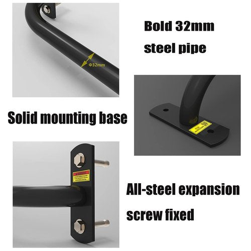 KOMFGT Wall-Mounted Fitness Horizontal Bar, Pull-up Bar for Strength Training, Suitable for Home Indoor and Outdoor Perforation Installation, Load 300kg (Steel 100cm)