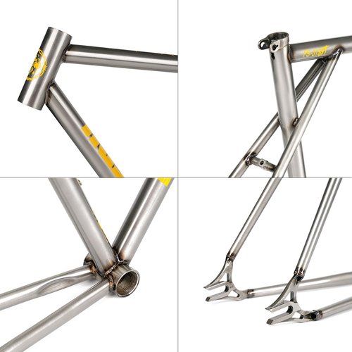 POLSO FM007 INTRO7 Fixed Gear Bicycle Frame CR-MO Track Frameset for Cycling 52cm and 55cm GT Cross Version (Cr-Mo Frame, 55cm(170-180cm))