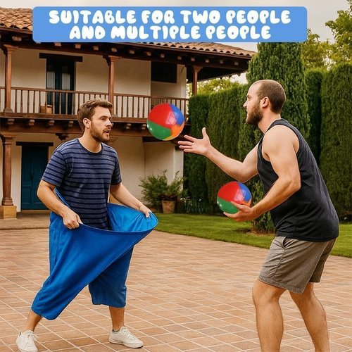 Granny Pants Yard Game, Granny Pants Outdoor Game with Bouncy Balls, Giant Outdoor Recreational Tossing Games, Team Relay Family Reunion Party Field Game Set（Blue）