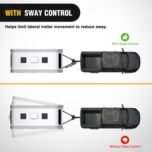 Nilight Adjustable Sway Control Kit with On/Off Control & Double Friction Pads for Trailer/Camper/RV