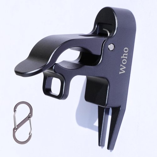 Woho Magnetic Golf Cart Cigar Holder for 30-60 Rings, Aluminum Alloy Clip Holder for Golf Cart with Fork Hold Cigar in The Grass, Golf Cart Accessories with Dual Opening Carabiner, Gift for Men(Gray)