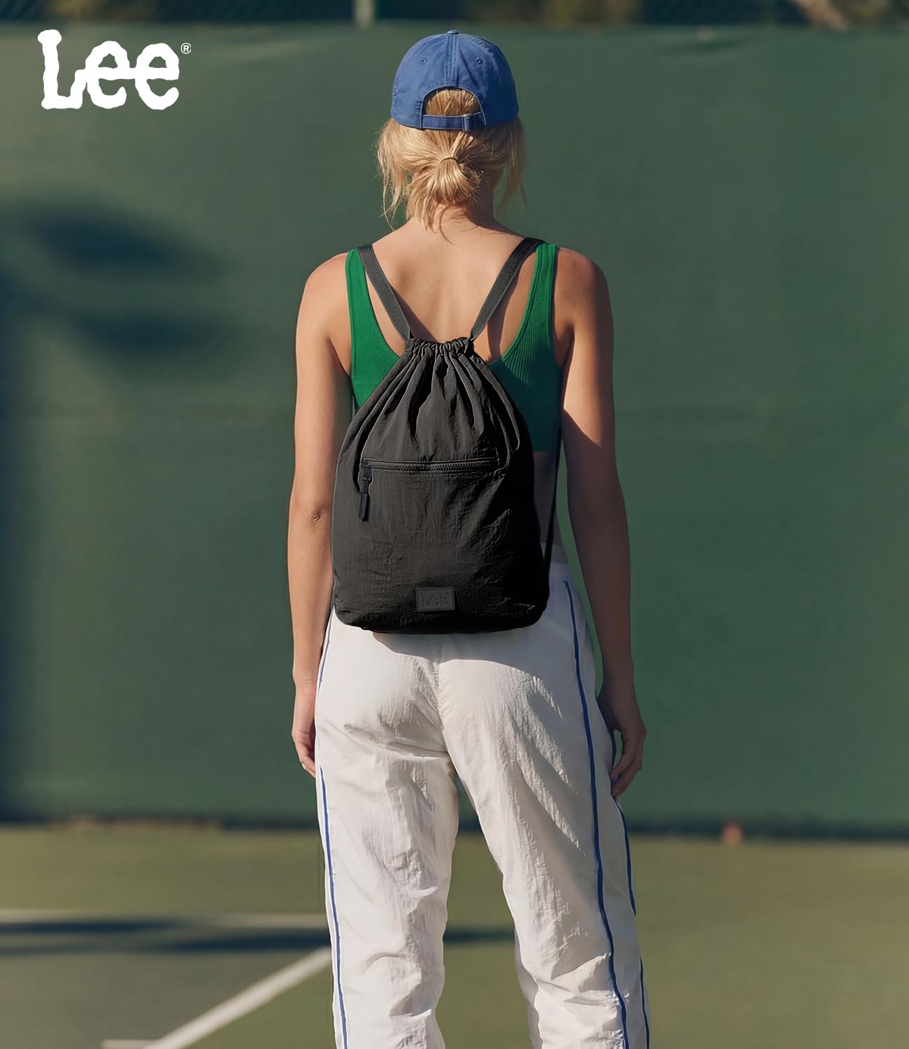 Montana West Lee Drawstring Backpack Bag Lightweight Small Gym Swim Beach Bag Water Resistant Sports Sackpack for Men Women, LEE48-002BK