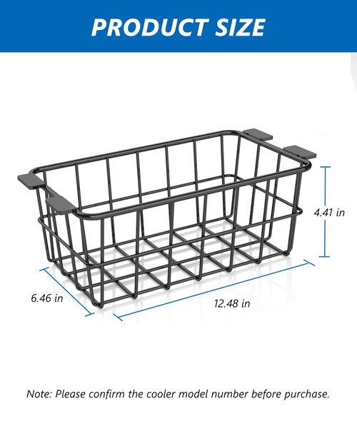 Cooler Basket for Ninja FrostVault 30qt Hard Cooler & Wheeled Cooler - Heavy-Duty Organizer Rack for Efficient Storage, Dry-Goods Basket for Perfect for Camping Trips or Outdoor Parties, Black