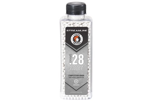 Lancer Tactical 3,300 Round 6mm Airsoft Pellets 0.20g-0.30g, Bottle Size Streamline Competition Grade BBS - Made in Taiwan (0.28g)