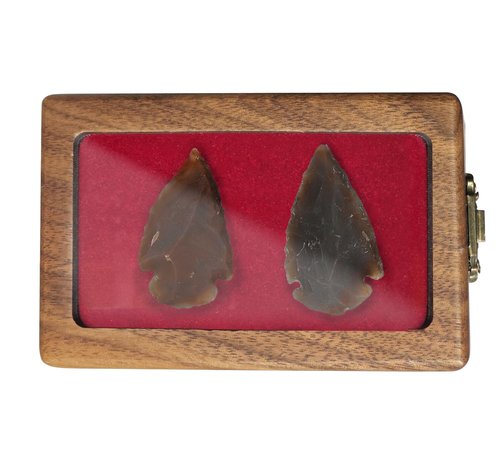 Arrowhead Display Case Arrowhead Shadow Box Handmade Small Wood Box Native American Arrowhead Display Box for Collectibles Military Coins Project Spear Crystal Stone