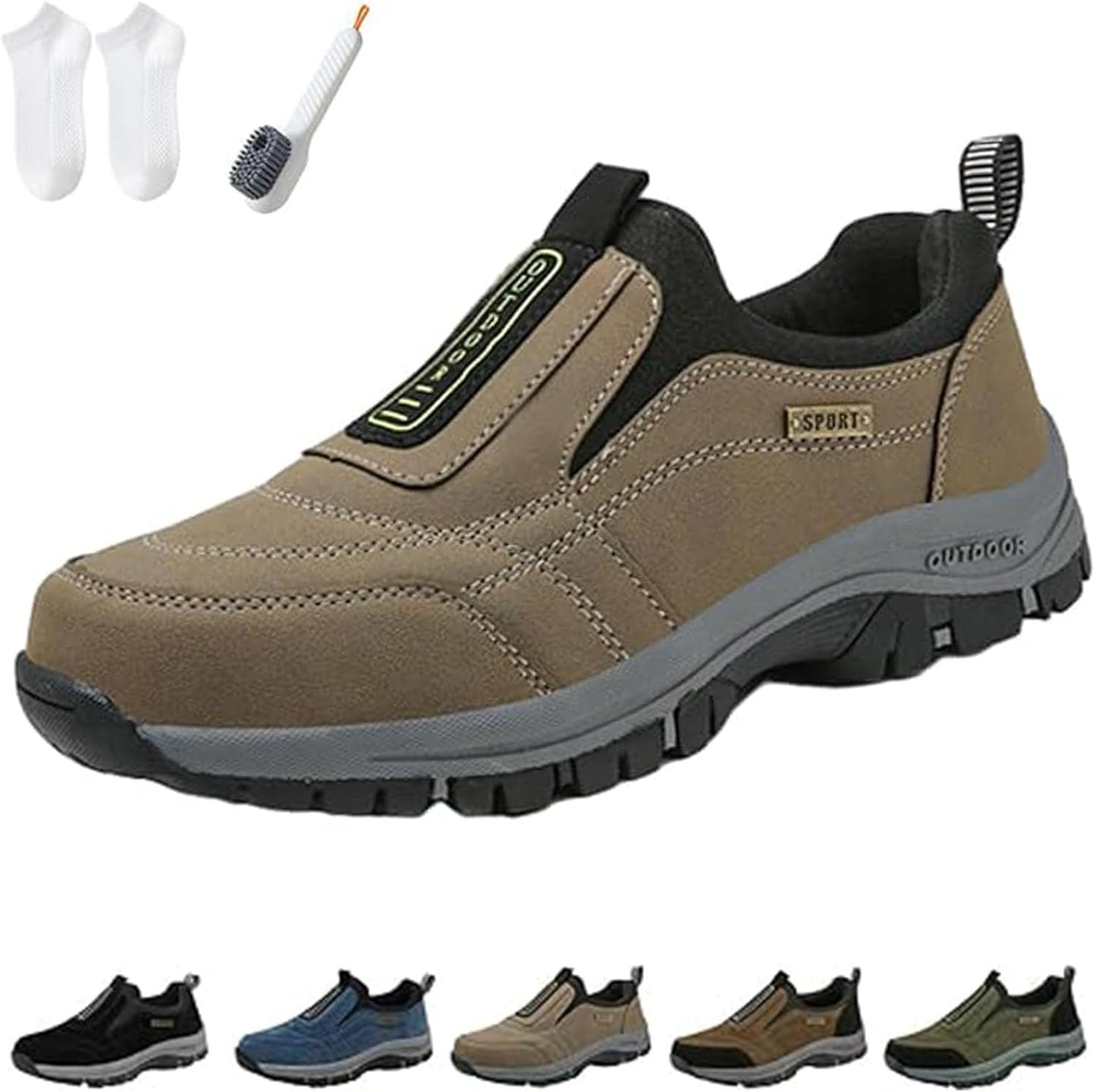 Ideacloth Shoes for Men, Orthopedic Comfortable Wide Fit Toe Anti-Slip Waterproof Walking Slip On Sneakers