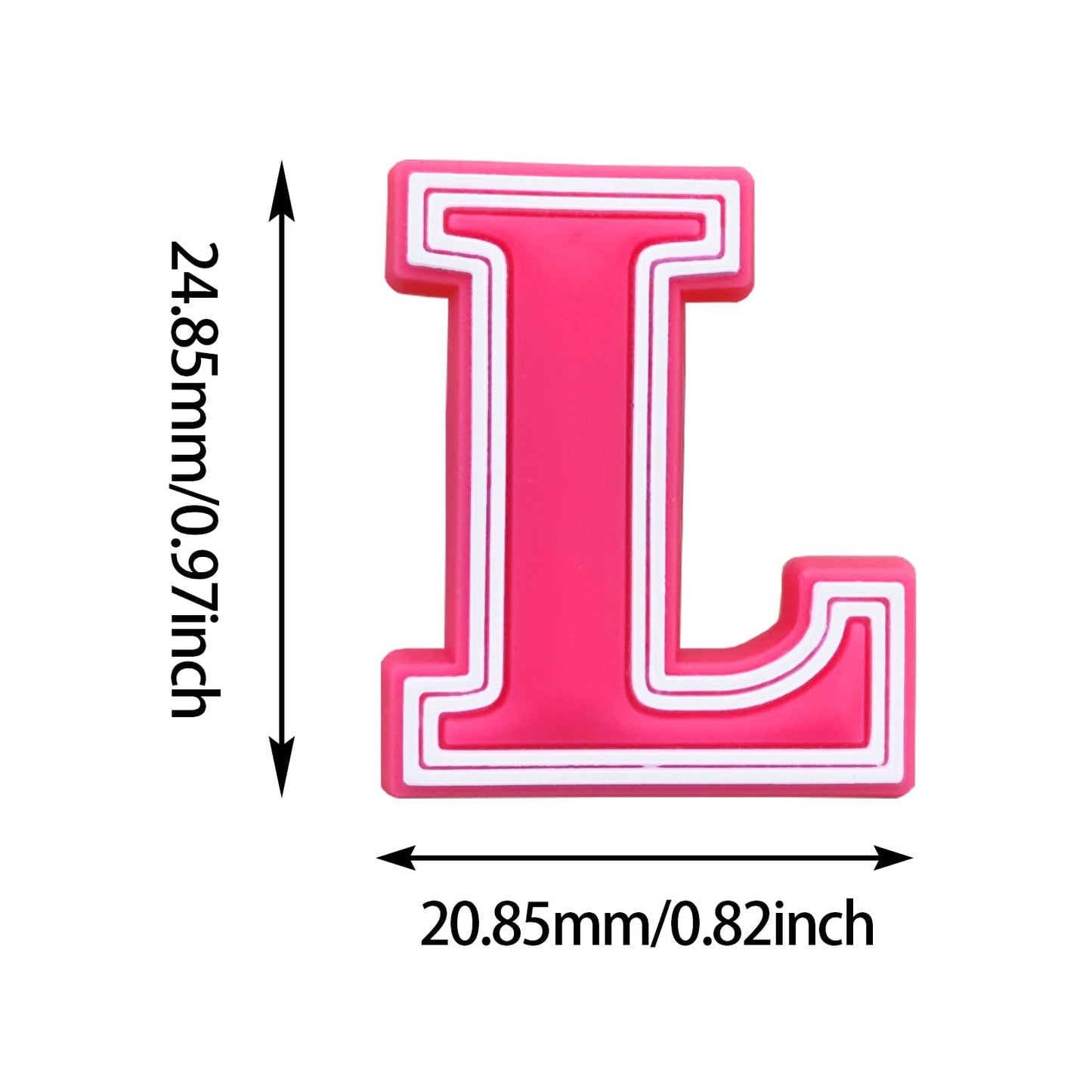 Fancharms Letter Charms Black White Pink Alphabet Accessories for Decoration Charms (Pink-L, One Size)