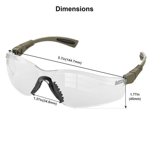 SMINGJUN ANSI Z87.1 Anti-Fog Shooting Glasses - Adjustable Wrap-Around Safety Eyewear with UV400 Lens & Shockproof Case for Range/Hunting/Work