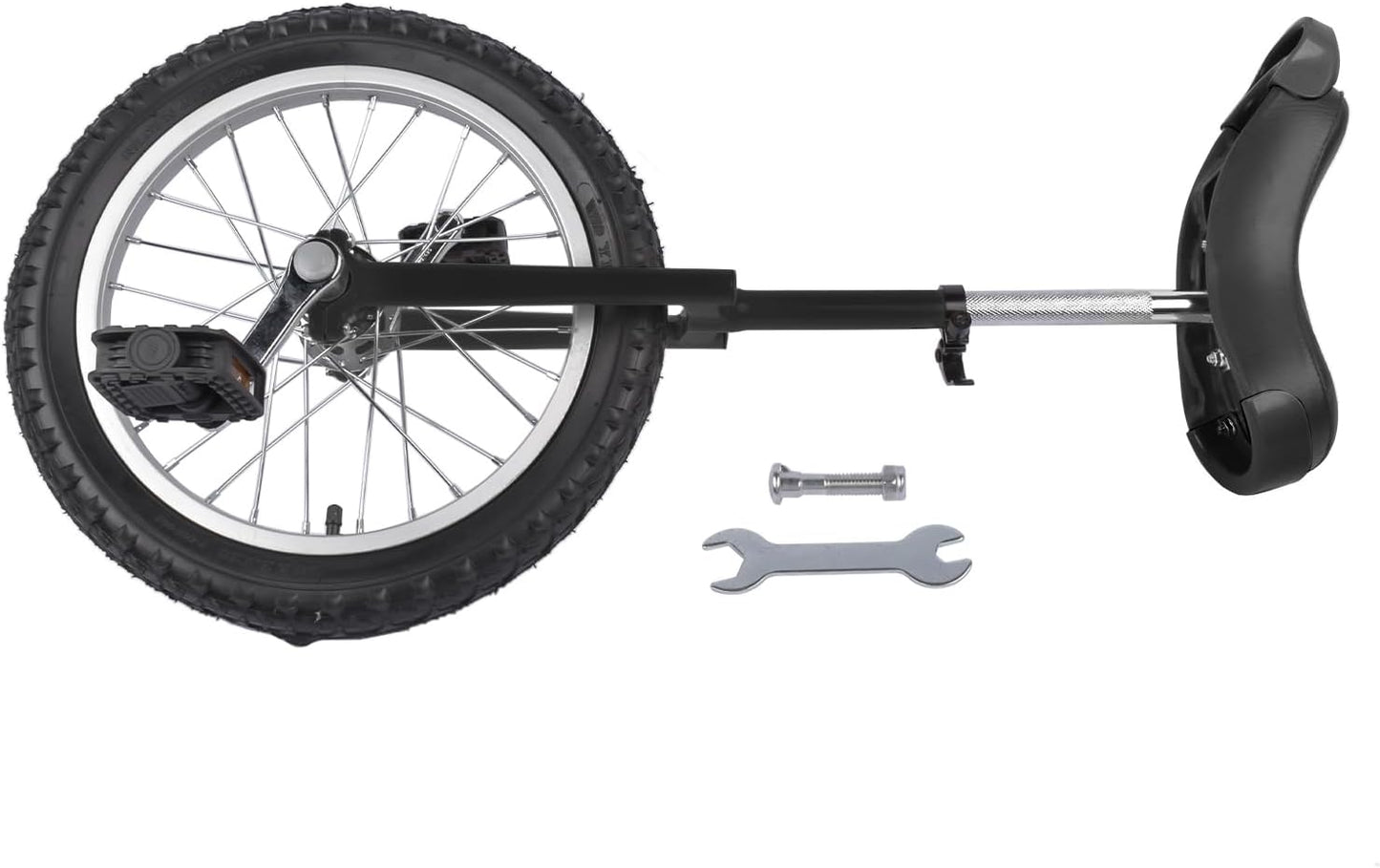 16 Inch Wheel Unicycle Balance Fitness Exercise Adult Kids Outdoor Sports Training Cycling Unicycle with Steel Rim,Mountain Tire Cycling Sports Exercise with Adjustable Seat(Silver)