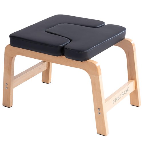 FREJSQC Beech Wood Headstand Yoga Chair for Inversions and Relaxation,Correct Posture, Build Strength and Flexibility,Fat Burning and Balance Training (Black)