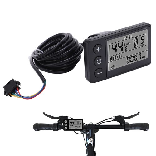 Electric LCD Display, S866 Cycle Computer 24V 36V 48V Electric Scooter Control Panel with Plug for Electric LCD Display Display