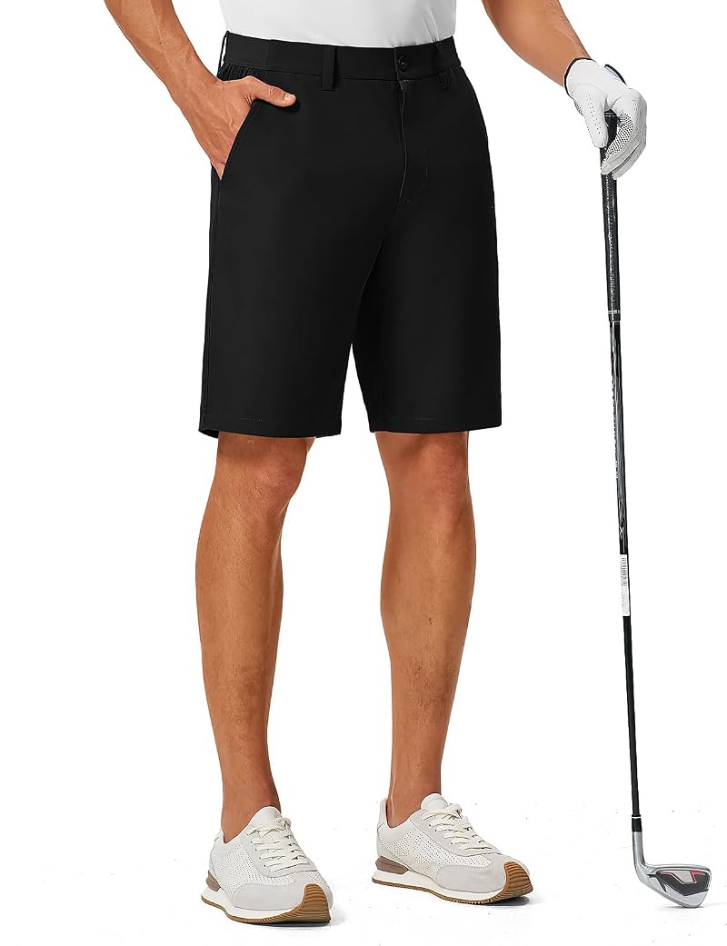 TBMPOY Men's 9" Golf Shorts Stretch Dress Quick Dry Casual with 5