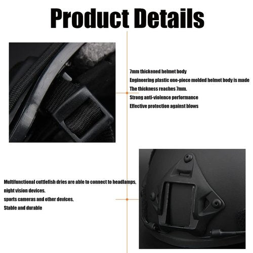 CS Outdoor Paintball Game Fast Camouflage Tactical Helmet Binocular Night Vision Device Model Torch Set Military Fan Equipment (Color : CB)