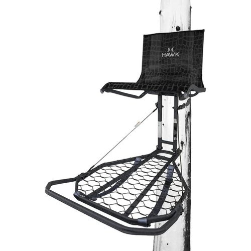 Hawk Kickback LVL Hang-On Deer Hunting Tree Stand, Deer Stand with Kick Back Footrest, XL Comfort Seat and Oversized Platform