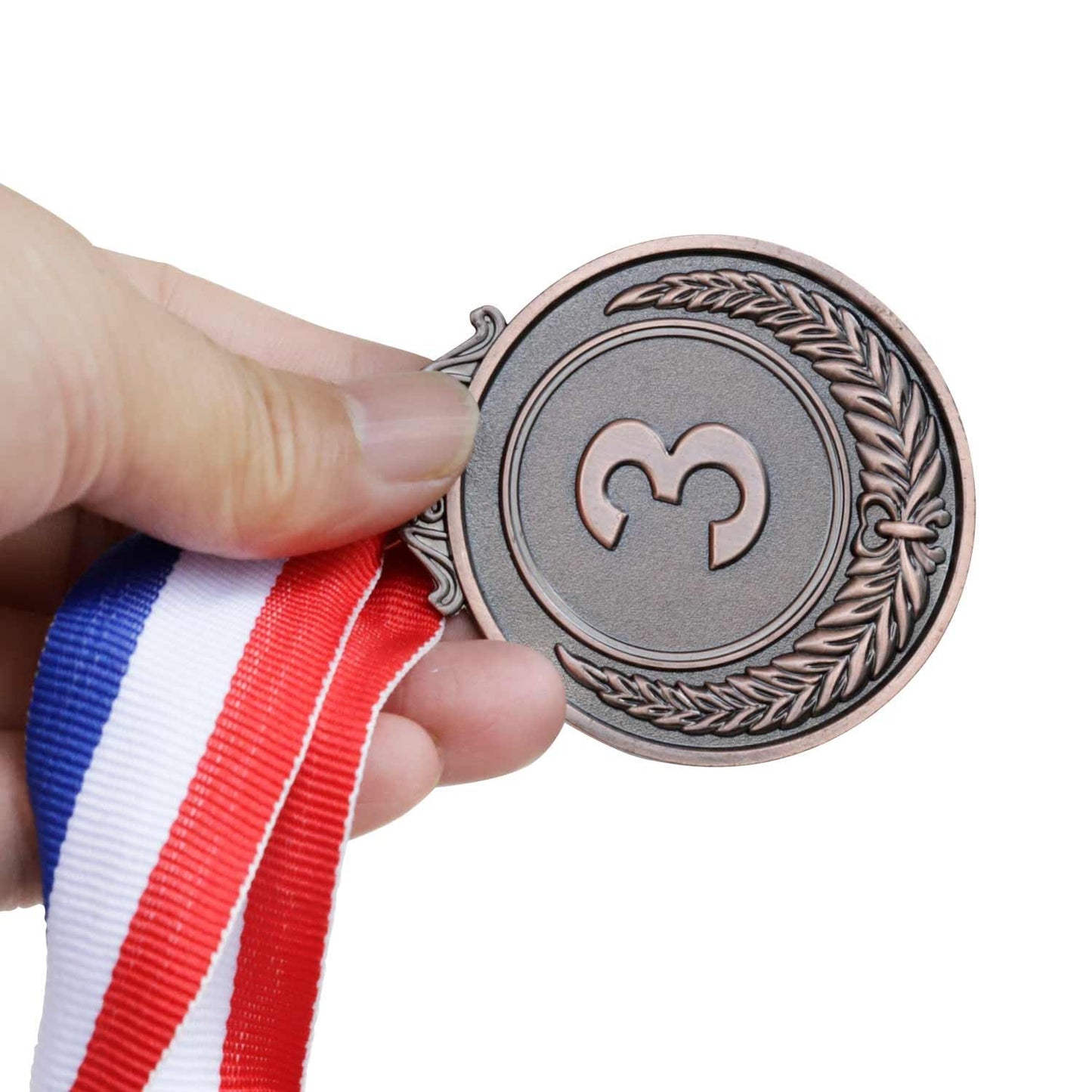 24 PCS Gold Silver Bronze Award Medals with Ribbons ，Victor Medals for 1st 2nd 3rd，Medals for Awards Prepared to Sports Competitions Party Olympic Decorations and Olympic Style 2 Inches