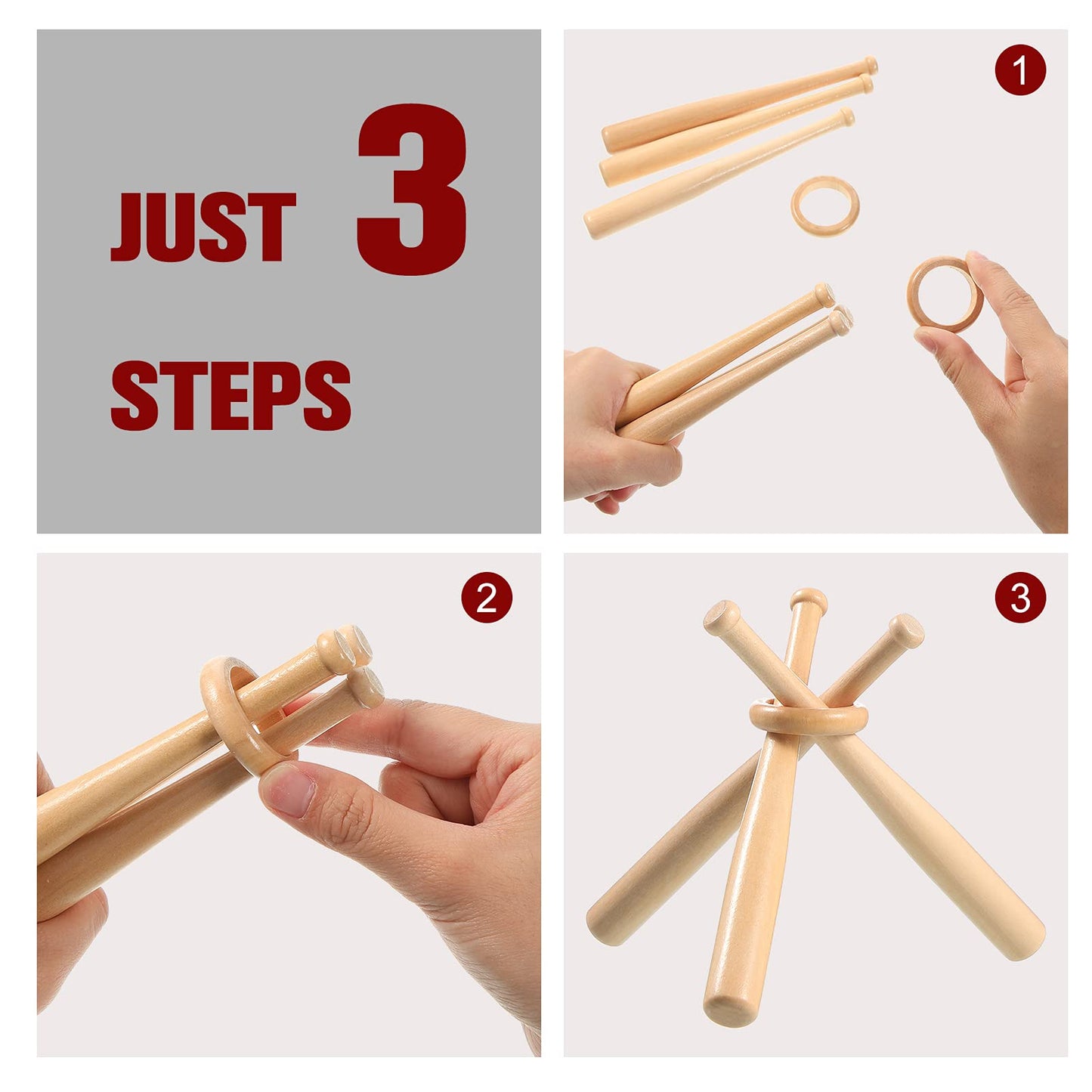 Honoson Baseball Stand Holders Balls Display Bat Wooden Stand Holder Display Centerpieces Tables for Baseball Sports Lover(1 Pack)