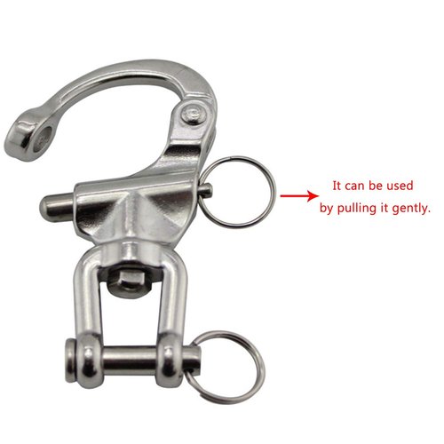 NRC&XRC Pair 2-3/4in(70mm) Jaw Swivel Snap Shackle 316 Stainless Steel for Sailboat Spinnaker Halyard &Diving