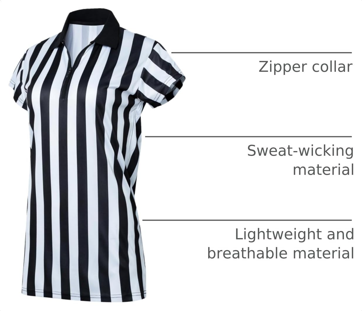 Murray Sporting Goods Women's Collared Referee Shirt | Women's Officials Jersey, Halloween Costume, or Waitress Uniform (Large)