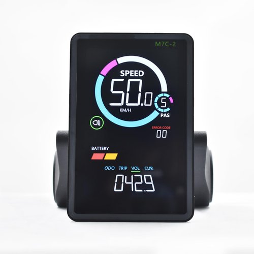 Mcezdy Ebike Display, UART No. 2 Protocol, 24V-60V ABS Colorful Cycling Computer with Charging Port for Mobile Devices, Vertical Ebike LCD Display to Enrich Cycling Journey Black