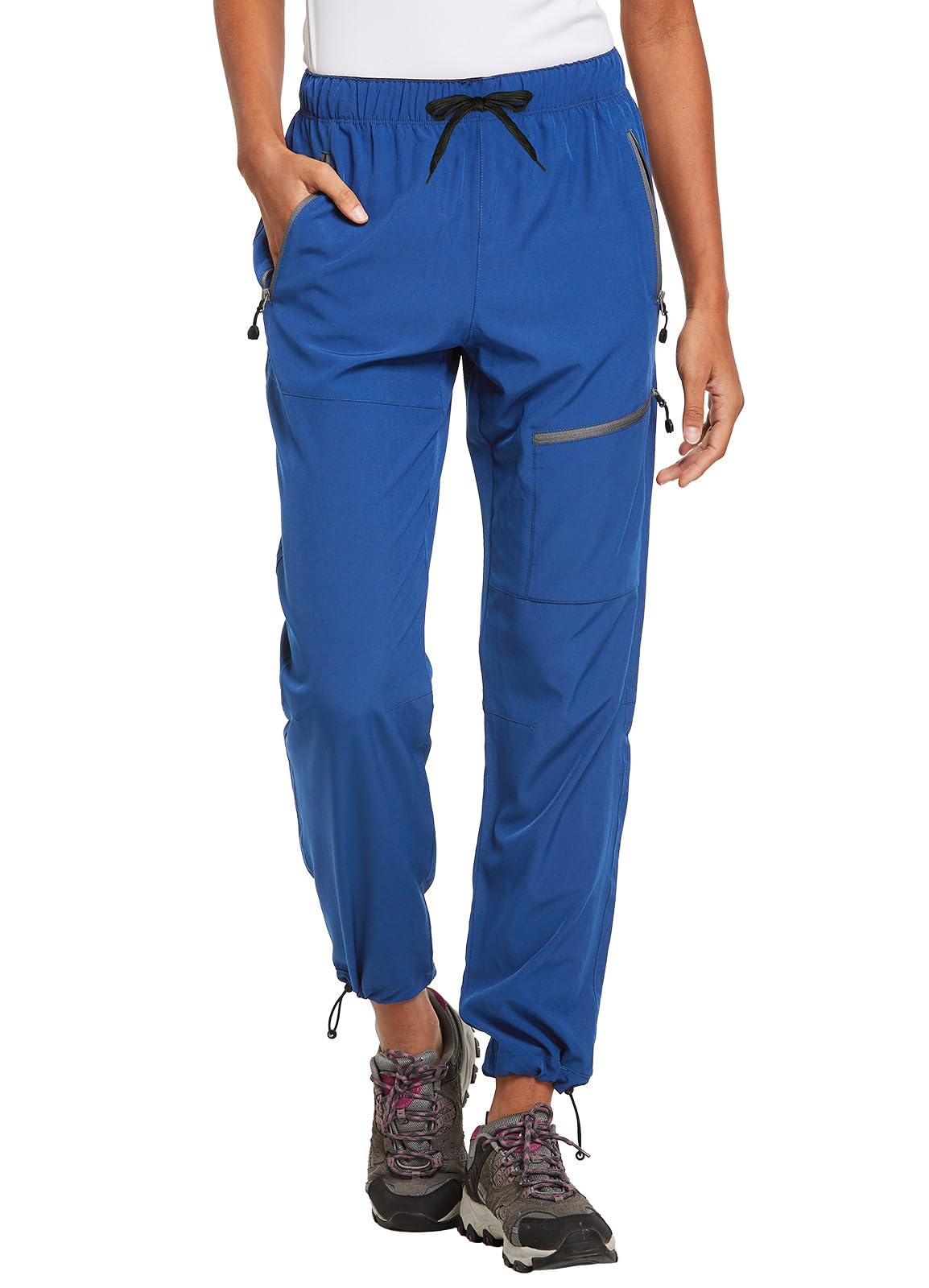 baleaf Cargo Pants for Women Petite Joggers Lightweight Quick Dry Pant Water Resistant 27'' Travel Workout Athletic Trip 27''-Bayou Blue 3XL