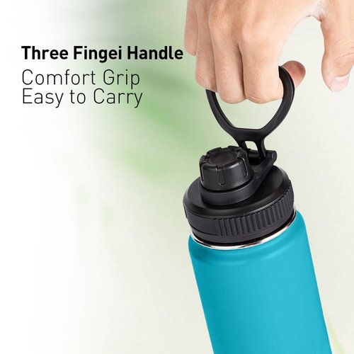 UWSTE 2 Pack Lid Replacement Compatible with Thermoflask, Leak Proof lid Fits for Thermoflask 16 18 24 32 40 64oz Wide Mouth Bottle, Handle Easy to Carry, BPA Free.