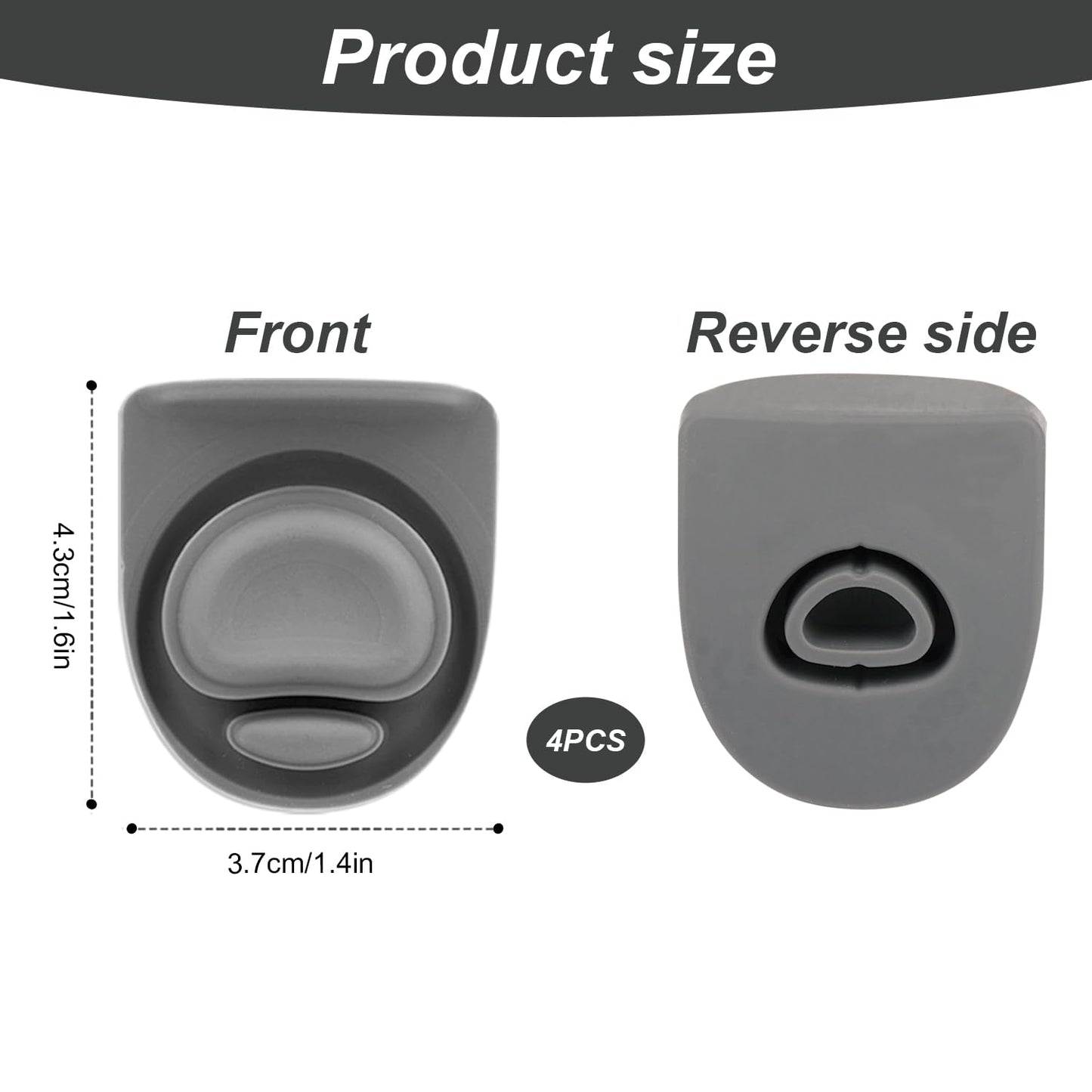 4pcs Replacement Stopper Compatible with Owala FreeSip 24oz 32oz, Water Bottle Top Lid Gasket for Owala 16/19/24/32/40oz Seal Bottle Cap Mouth Stopper Part Silicone Plug Accessories BPA-Free (Gray)