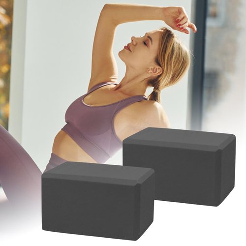 Set of 2 Foam Yoga Blocks, Non-Slip Exercise Tools for Beginners and Advanced Practitioners in Yoga and Fitness