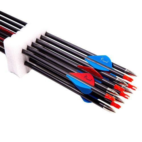 QunYing Archery Carbon Arrow 28 29 30 inch 300 340 350 400 Spine Practice Hunting Arrows for Compound Recurve Bow 12PCS-29 340 Spine