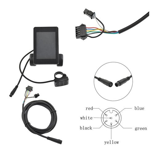 6-Pin Electric Bike Speed Display & Assistant Sensor ??24V/36V LCD Screen for E-Bike & Scooter, Suitable for Most Handlebars