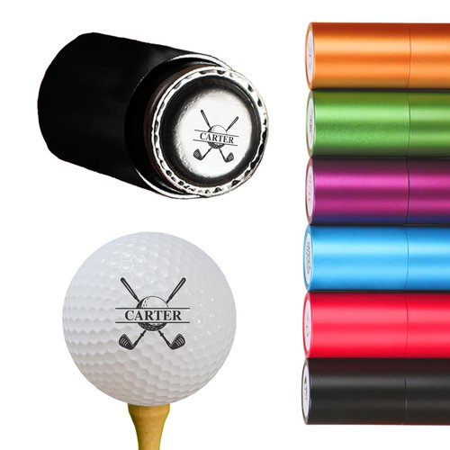 Hatchaa Custom Golf Ball Stamp Marker, Self-Inking Golf Ball Personalized Stamp with Monogram Logo Design, Durable Waterproof Golf Ball Marking Gift for Golf Lover Men & Dad Husband, Golf Balls Stamp