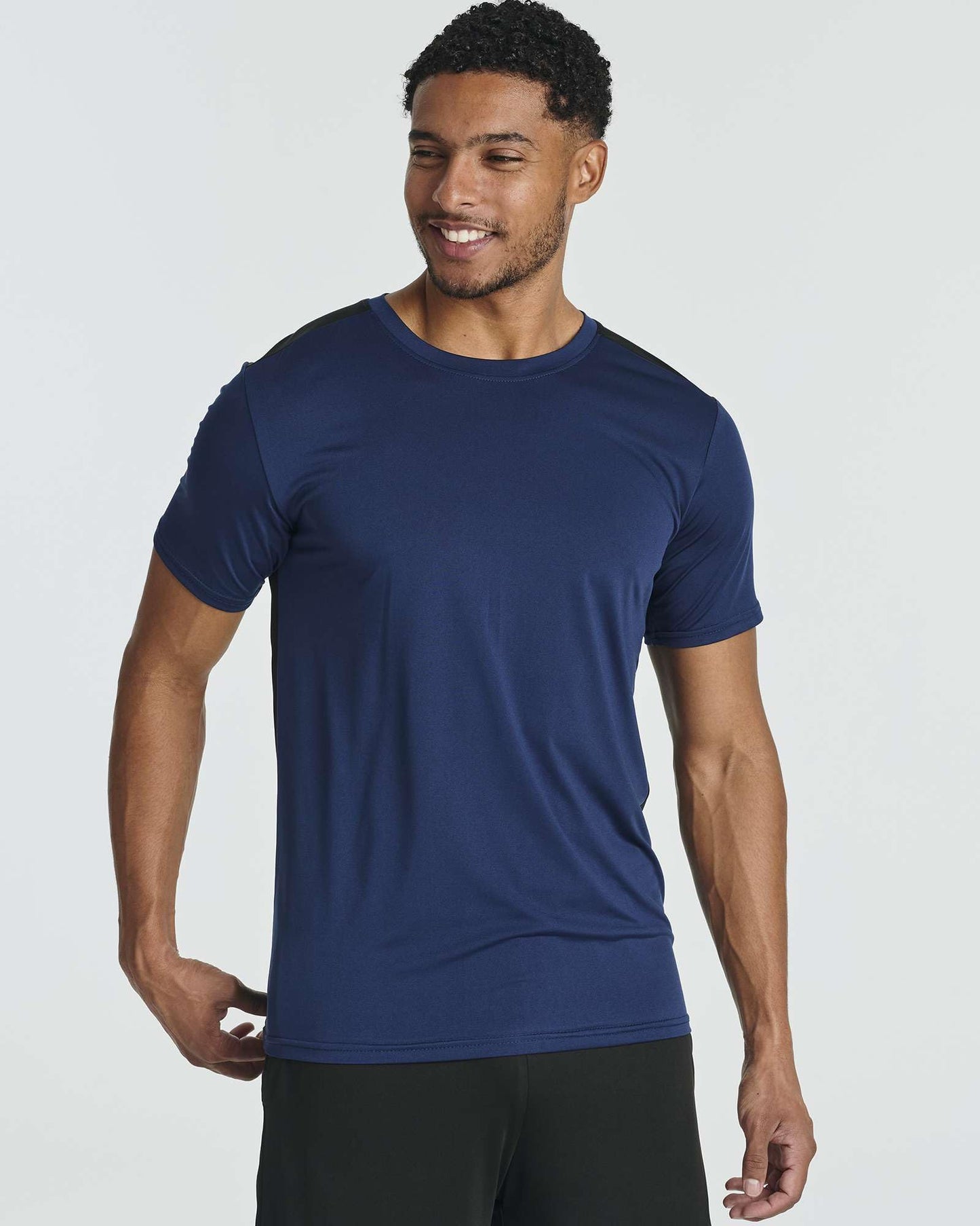 Real Essentials 5 Pack: Men’s Short Sleeve Dry Fit T-Shirts – Moisture Wicking Athletic Workout Gym Fitness Casual Tees, Set 15, Large